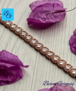 Rose Kare Baget Taşlı Suyolu Bileklik