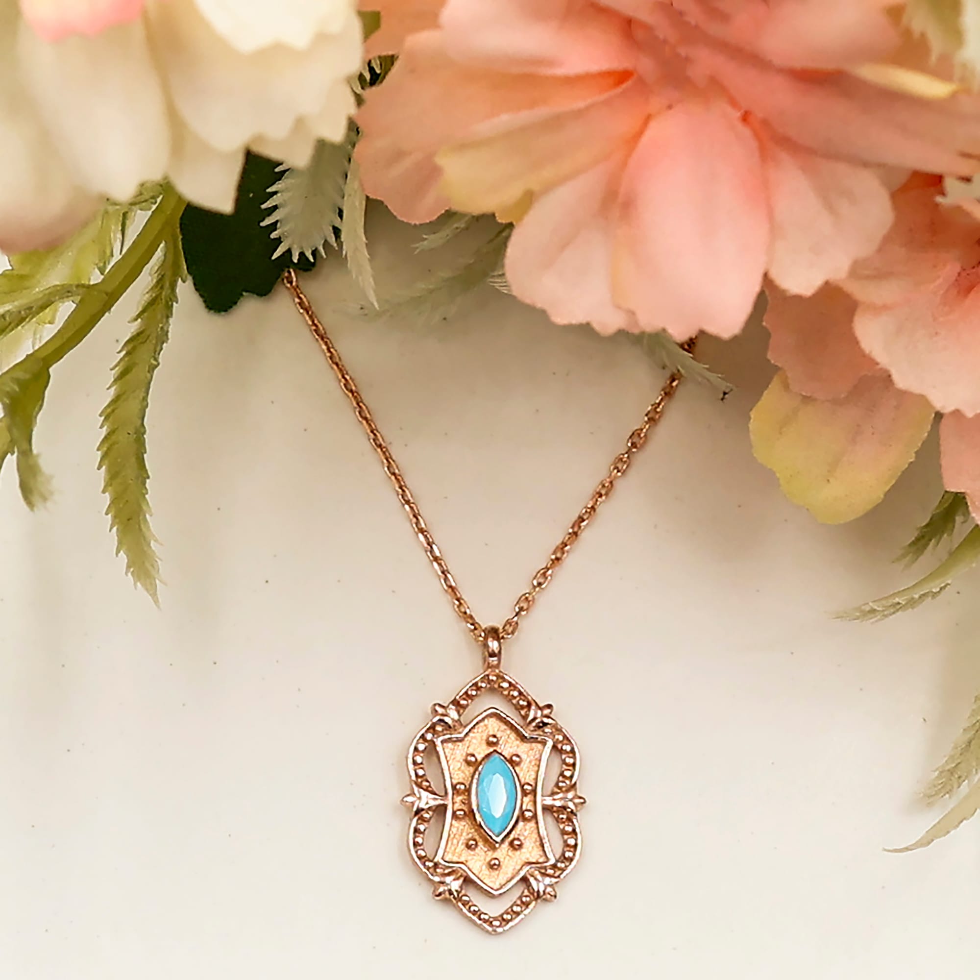 Firuze Taşlı Büyük Anne Kolyesi