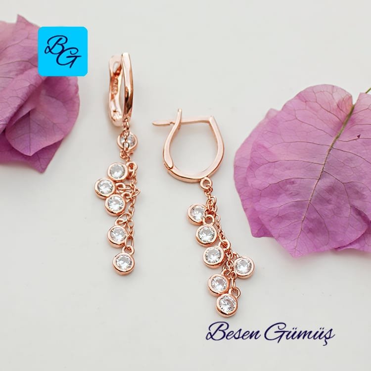 Zircon Stone-set Salkım Earrings