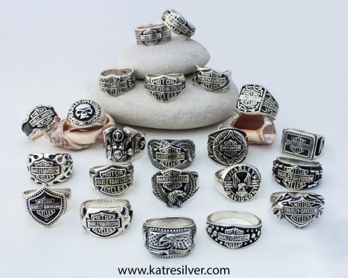 Complete your style with the Harley Davidson silver ring