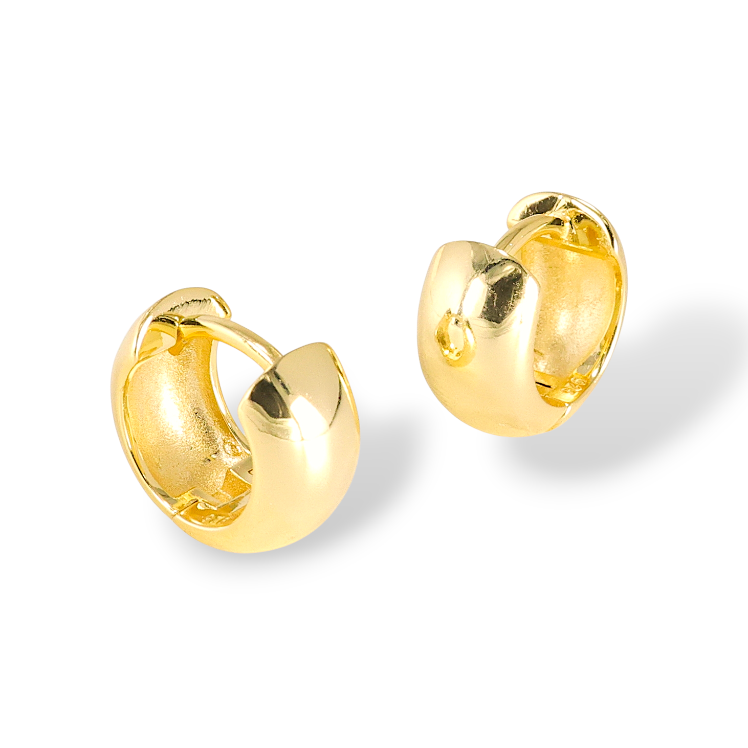 Sarı Altın Kaplama Kalın Halka Küpe – 925 Ayar Gümüş Modern Tasarım sari-altin-kaplama-halka-kupe-925-ayar-gumus