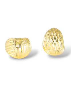 Sarı Altın Kaplama Bombeli Halka Küpe – 925 Ayar Gümüş Dokulu Model Sarı Altın Kaplama Bombeli Halka Küpe – 925 Ayar Gümüş Dokulu Model