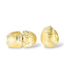 Sarı Altın Kaplama Bombeli Halka Küpe – 925 Ayar Gümüş Dokulu Model Sarı Altın Kaplama Bombeli Halka Küpe – 925 Ayar Gümüş Dokulu Model