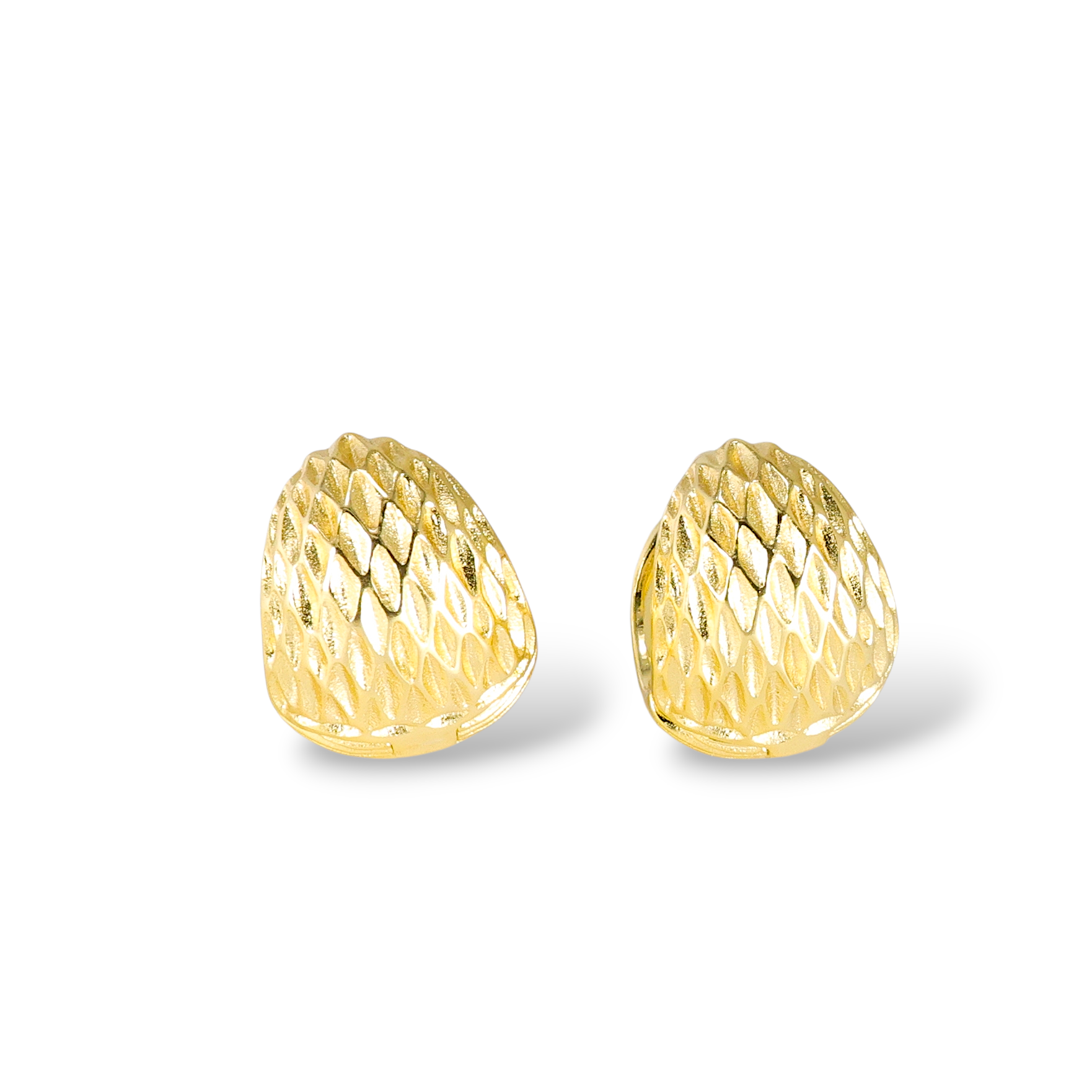 Sarı Altın Kaplama Bombeli Halka Küpe – 925 Ayar Gümüş Dokulu Model sari-altin-kaplama-bombeli-halka-kupe-925-ayar