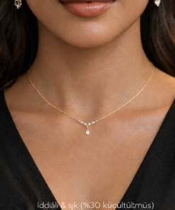 Alternative view of Pırlanta Kalitesinde Damla Taşlı Zarif Altın Kolye – Işıltılı Özel Tasarım