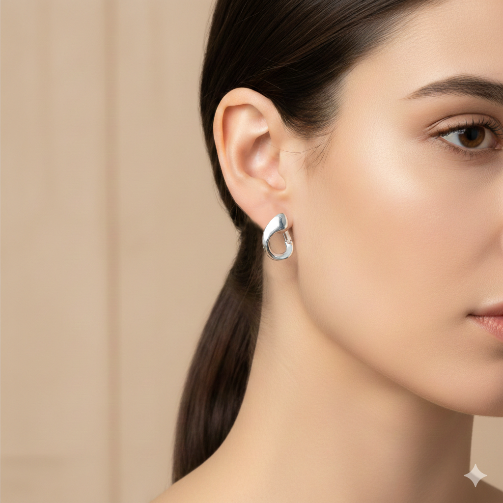 925 Ayar Gümüş Modern Tasarım Küpe - Altın & Beyaz Altın Kaplama 925 Ayar Gümüş Modern Tasarım Küpe - Altın & Beyaz Altın Kaplama