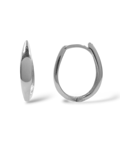 925 Ayar Gümüş Markiz Formlu Minimalist Halka Küpe