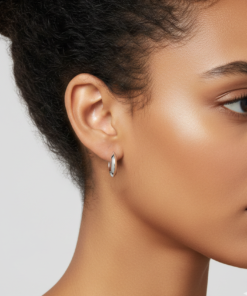 925 Ayar Gümüş Bombeli Oval Halka Küpe - Minimalist Tasarım