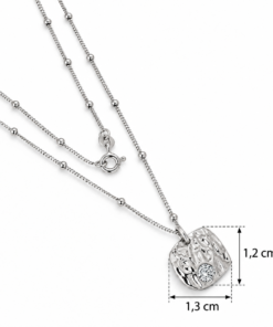 925 Ayar Gümüş Zirkon Taşlı Kolye - Görsel 9