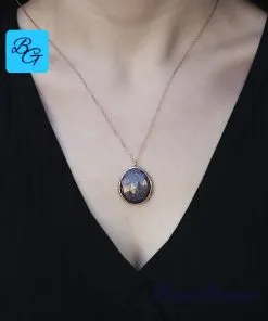 Alternative view of Rose Yuvarlak Doğal Yakut Taşlı Kolye